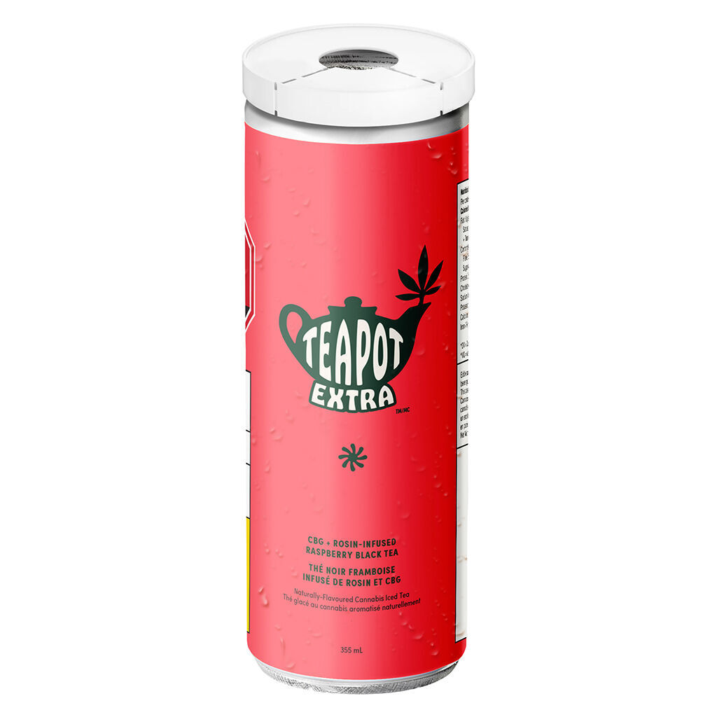 TEAPOT-RASPBRY LRO THC:CBG BLK TEA-355ML