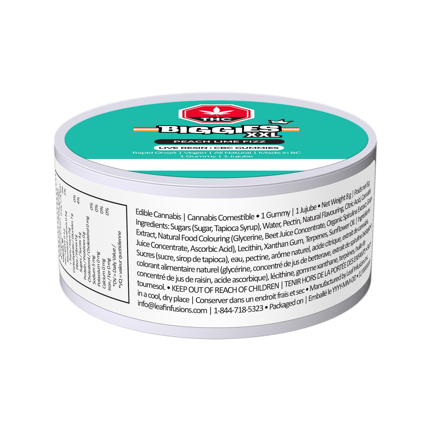 Peach Lime Fizz Live Resin Thc:Cbc Chews Multi 2