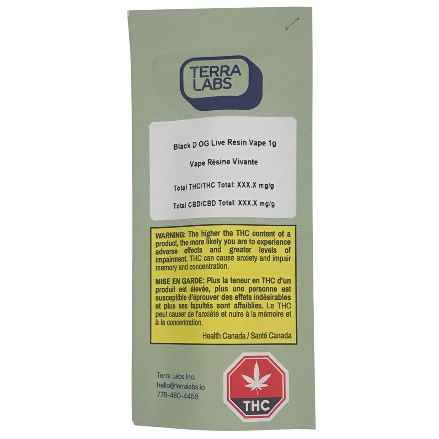 Black D Og Kush Live Resin Vape Cartridge 2