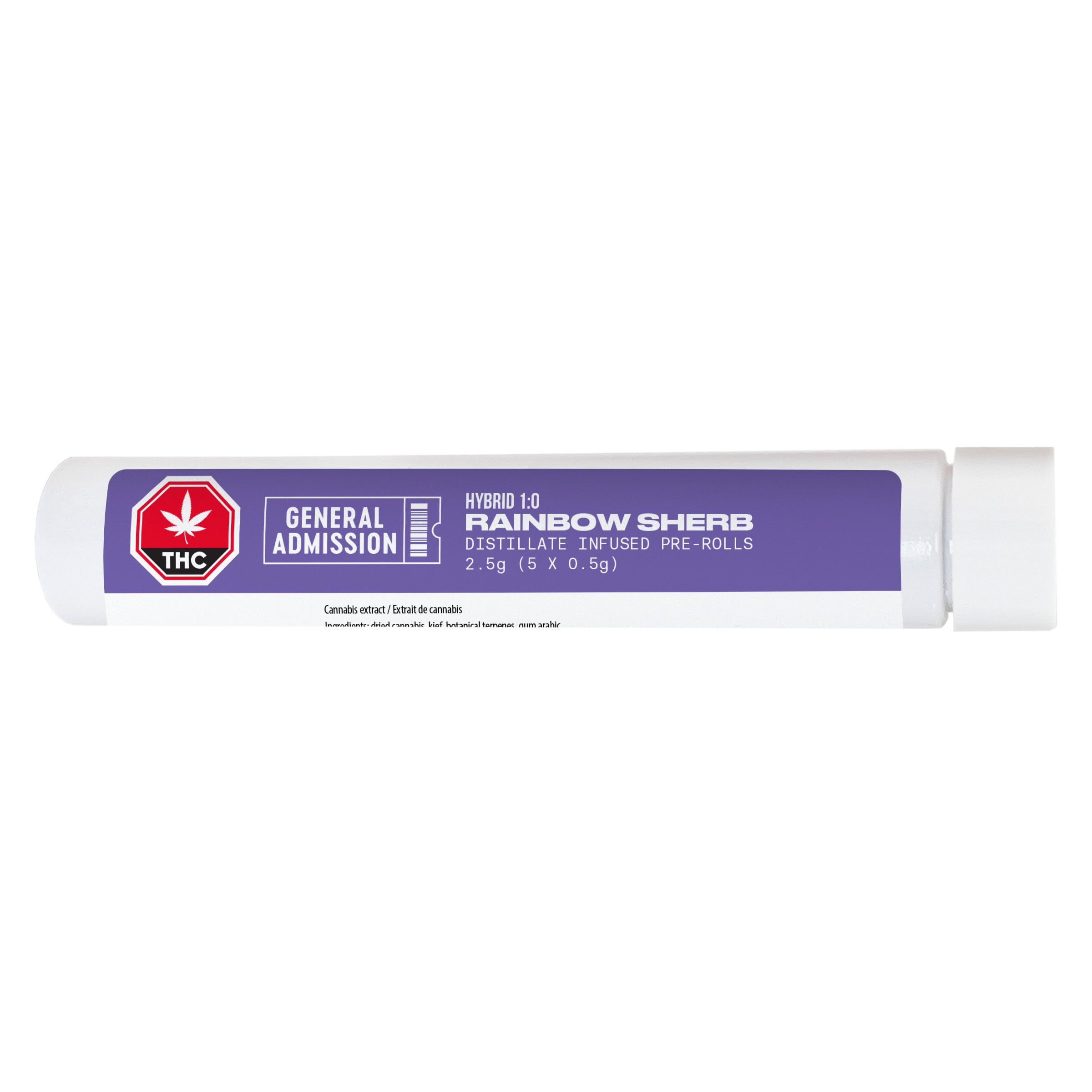 Rainbow Sherbert Distillate Infused pre roll 2