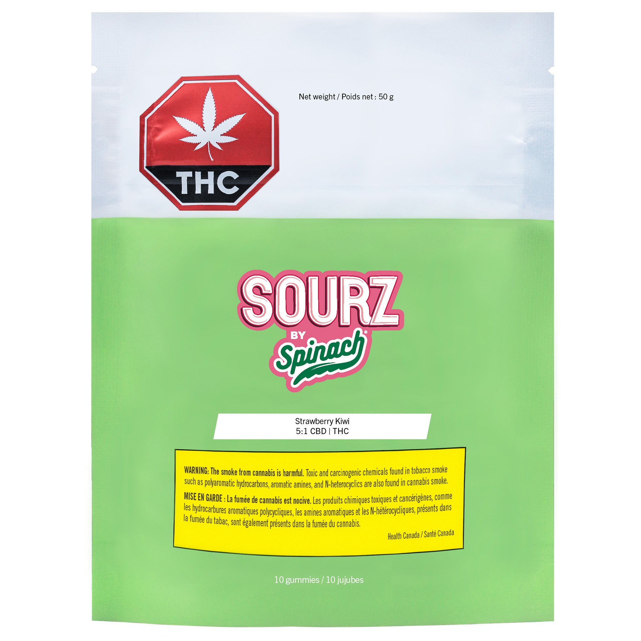 Spinach sours-strawberry kiwi  cbd:thc 2